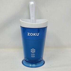 Zoku Slush and Shake Maker Blue Frozen Treat Cup with Stir Spoon ZK113-BL